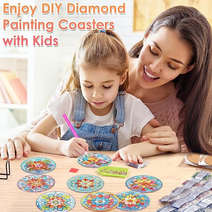 ijbnhd Mandala Diamond Painting Coasters Kit