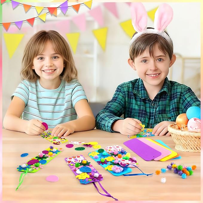 Easter Kids Craft Kit 36Sets Spring Foam Stickers Bookmark Ornament Decor | 36