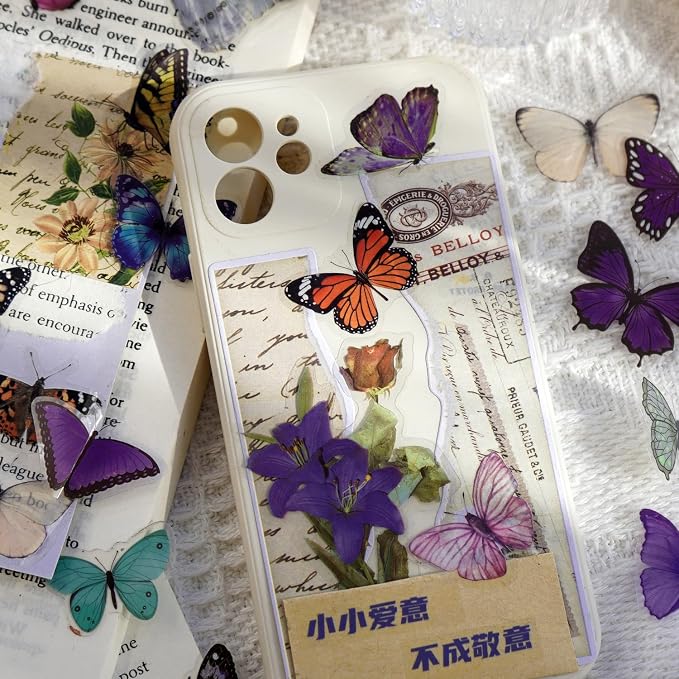 Imeepa 320Pcs Butterfly Stickers Transparent Scrapbooking Stickers | PET