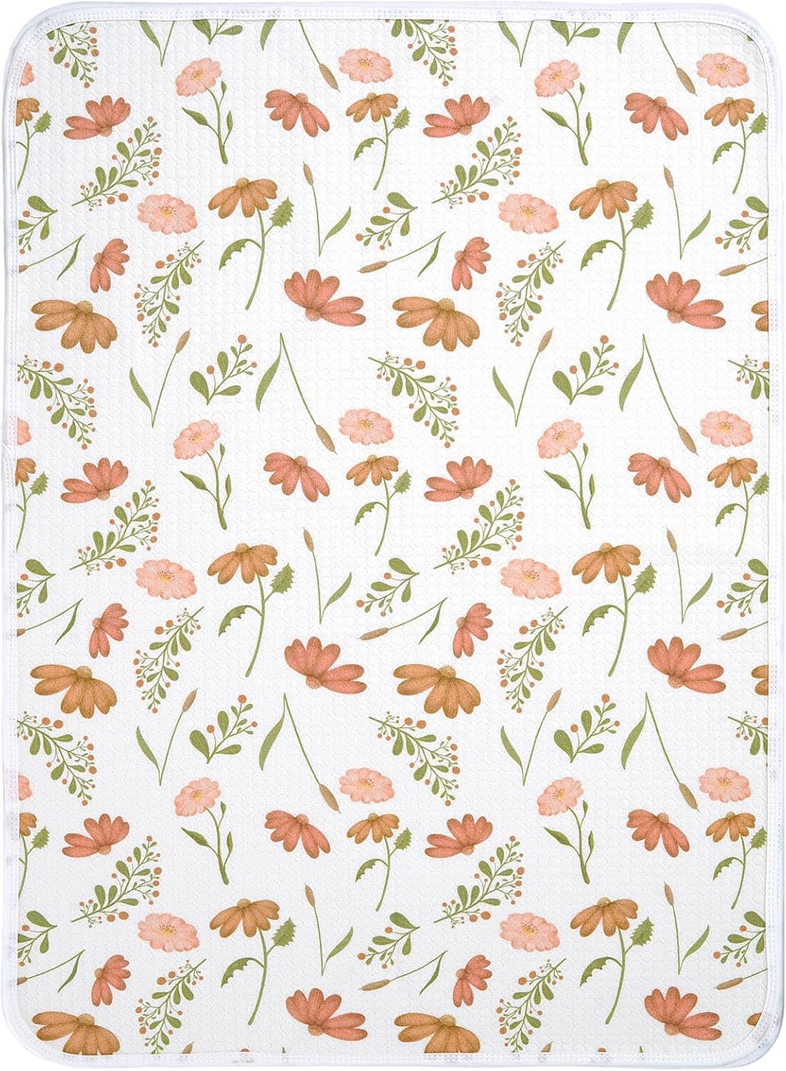 haakaa Waterproof Changing Pad Liners, 100% Cotton, Soft & Breathable (1pc, 19.5" x 27.5" Velvet Bloom)