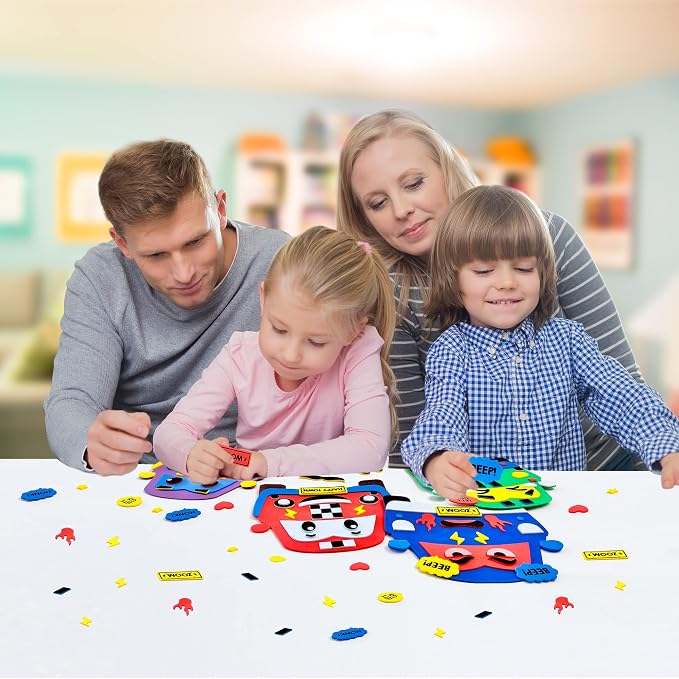 VKPI 4 Pieces EVA Foam Art Crafts Gift Kit, Creative Make Your Own Cars