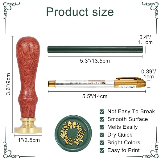 Yoption Wax Seal Kit, Christmas Wreath Wax Seal Stamp, Wedding Invitations