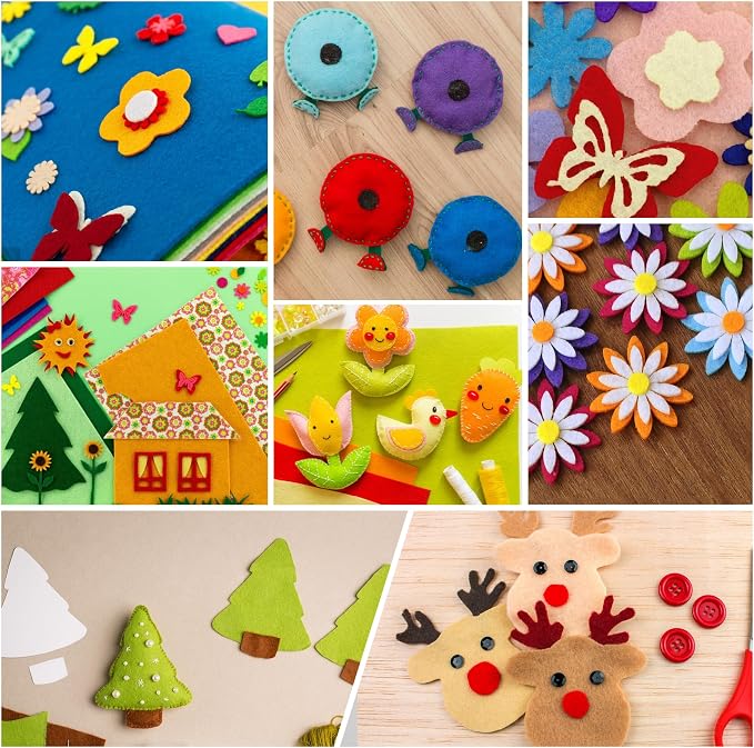 HaoFeiJH 12 Rolls 8"x20" 1.6mm Thick Soft Felt Fabric Sheets – 12 Assorted