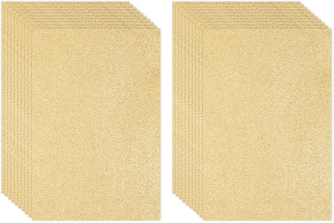 PATIKIL Light Gold Shiny EVA Glitter Foam Sheet 11 x 8 Inch 2mm Thick