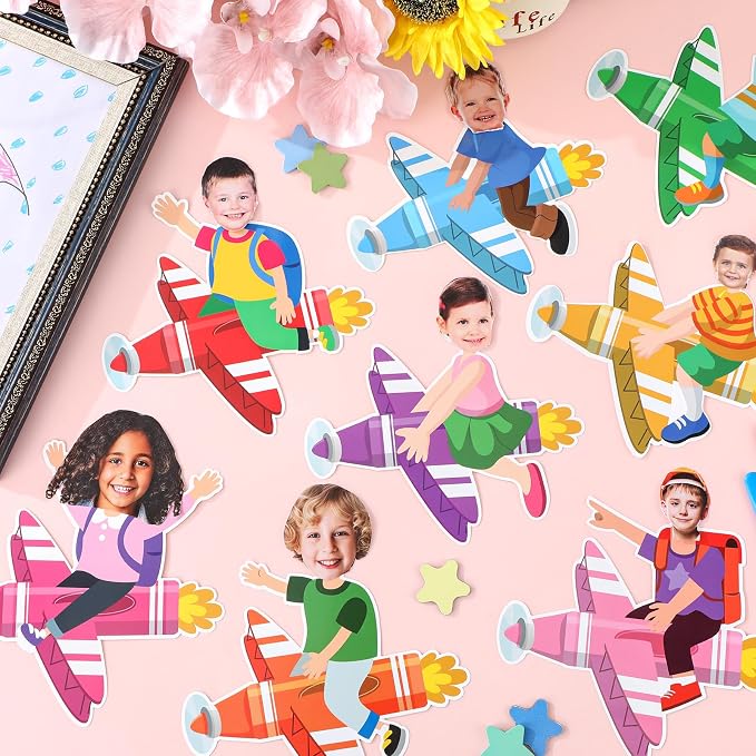 gisgfim 80Pcs Crayon Cutouts Back to School Decoration Bulletin Board Colorful