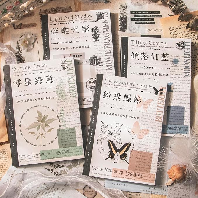 Vintage Washi Stickers Book for Journaling