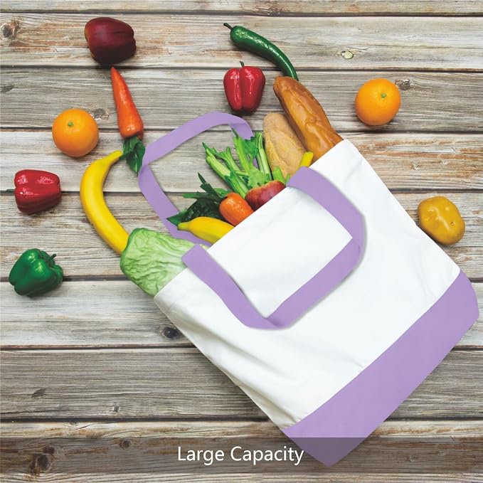 TOPDesign 1-Pack Super Strong Large 12oz Cotton Canvas Tote Bag, Reusable