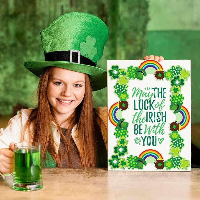 FYSUIMU 65.6 Ft St. Patrick's Day Bulletin Board Borders Green Shamrock Clover