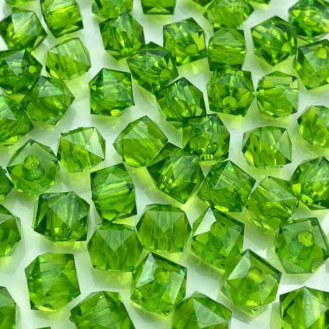200pcs 10mm Acrylic Cube Faceted Beads Colorful Square Plastic Spacer Beads