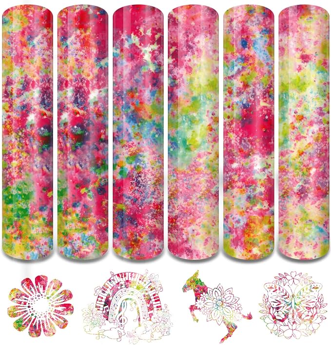 Tintnut Pink Green Splash Heat Transfer Vinyl, stretch washable, works