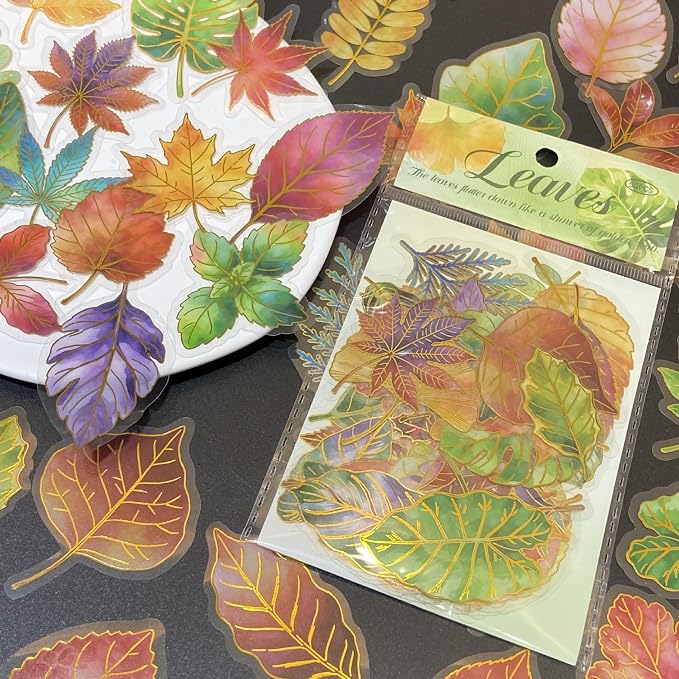 50Pcs Natural Leaves Stickers for Scrapbooking Journaling Junk Journal Supplies