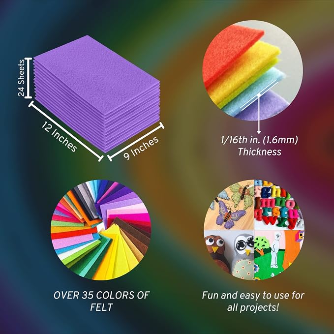FabricLA Acrylic Felt Sheets for Crafts