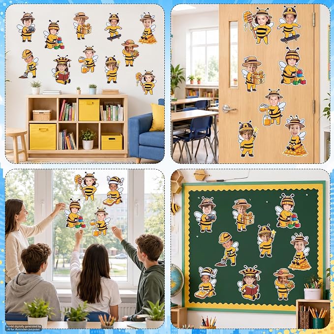 120pcs Bee Theme Cutouts Honey Bee Bulletin Board Decorations Back to School