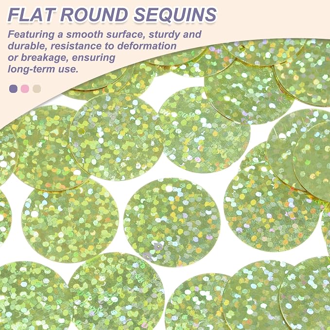 MECCANIXITY 700 Pcs Flat Round Sequins 15mm/0.6 Inch Loose Paillettes Craft