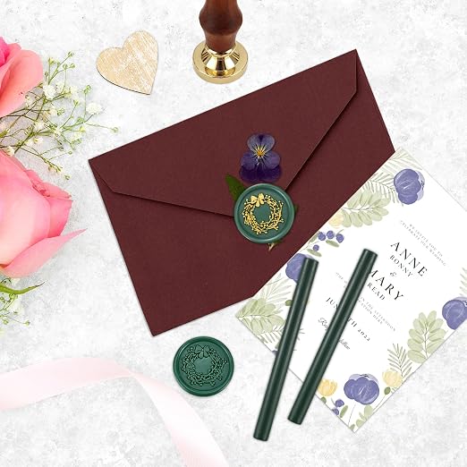 Yoption Wax Seal Kit, Christmas Wreath Wax Seal Stamp, Wedding Invitations