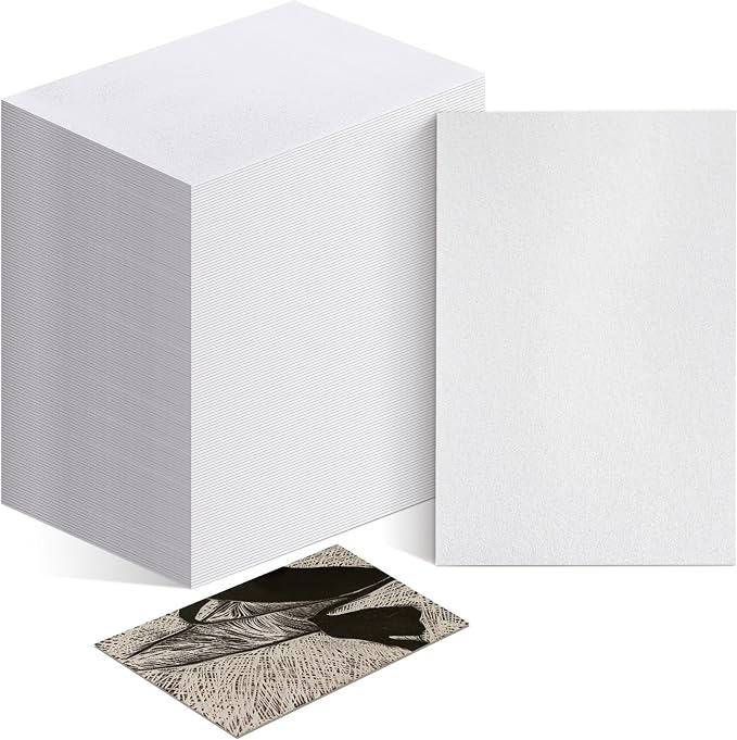 Pangda 200 Pcs White Foam Printing Plates, Foam Sheets Crafts Color Craft Board