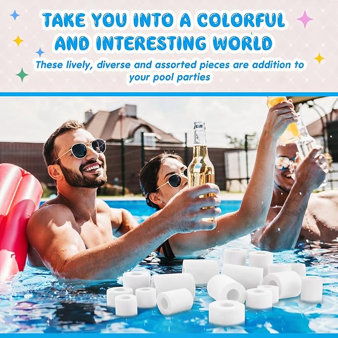 Frienda 50 Pcs Pool Noodles Bits Multicolor Craft Small Size Versatile Mixed