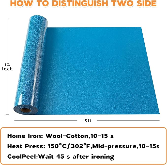 HTVVETUR Glitter Heat Transfer Vinyl