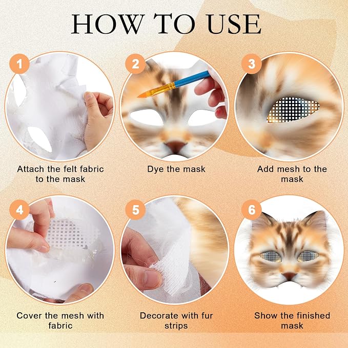 Seenelling DIY Therian Mask Kit Blank Cat Mask