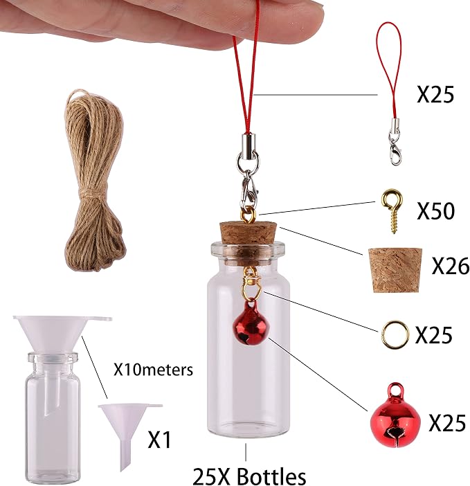 MaxMau 25pcs Small Glass Bottles