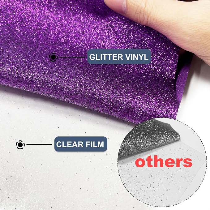 Purple Glitter Heat Transfer Vinyl 12" x 8 ft HTV