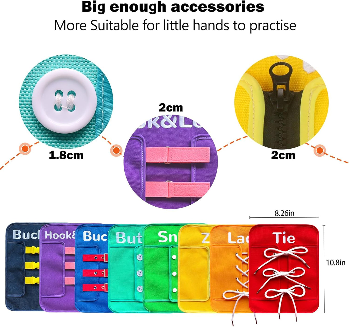 Montessori Fine Motor Toys for Toddlers, Basic Life Skills Early Learning Sensory Toys for 2 3 4 5 Year Old Xmas Gifts, Learn to Dress Preschool Homeschool Kindergarten Must Haves