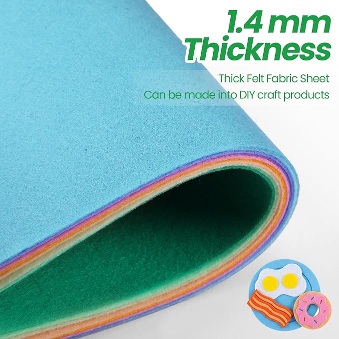 Peryiter 150 Pcs Back to School Pastel Felt Sheets Bulk