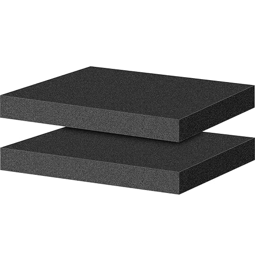 ToLanbbt Polyurethane Foam Sheets, 2P 16 x 12 x 1.6 Inch Cuttable Tool Box Case