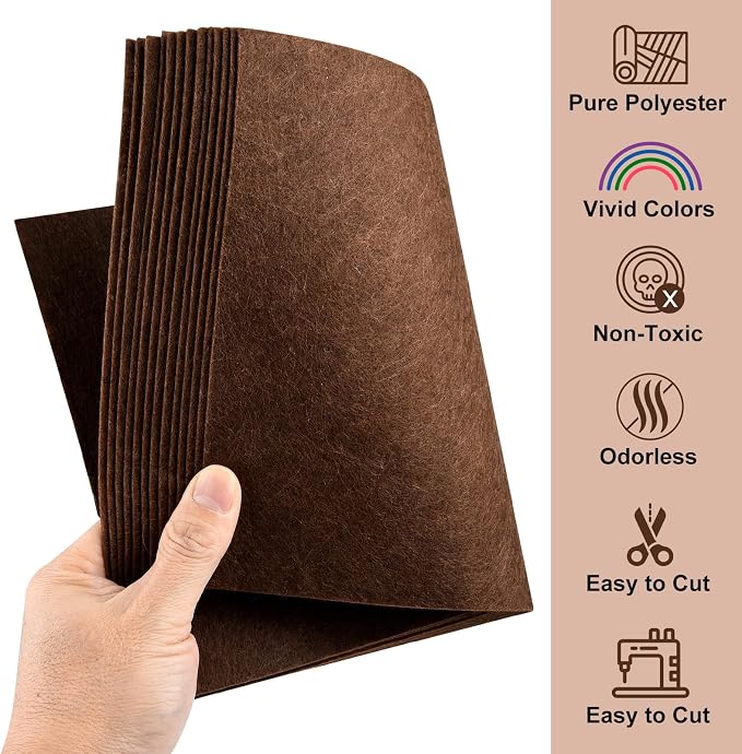 Morcheiong 50 Pcs Felt Fabric Soft Felt Fabric Sheet