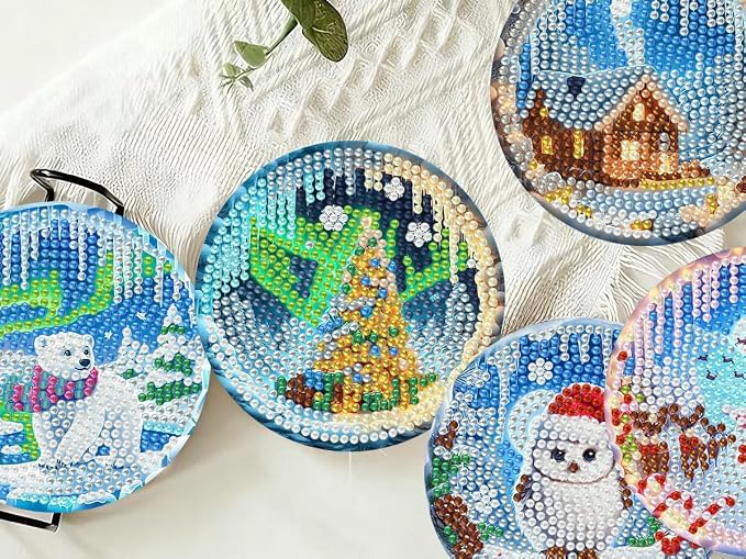 Benjenes 8PCS Diamond Art Coasters Kit