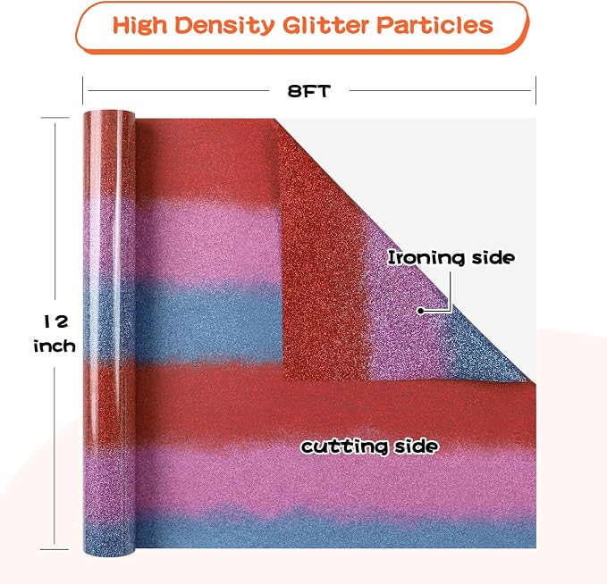 guangyintong Rainbow Glitter Heat Transfer Vinyl