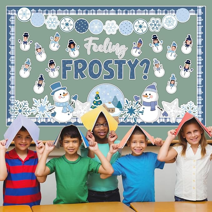 Justforjoyful Winter Bulletin Board Decoration Winter Snowman Cutouts DIY Photo