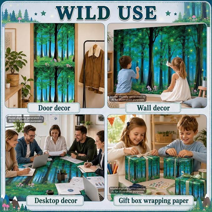 Forest Bulletin Board Roll Non-Woven Fabric Poster 16in X 20ft | Back to School