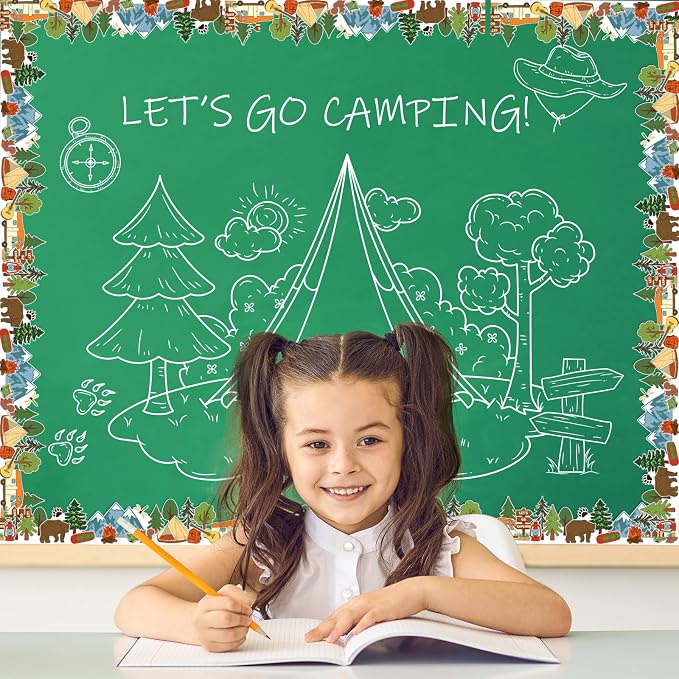 FYSUIMU 65.6 Ft Camping Hiking Bulletin Board Border Back to School Tent Fire