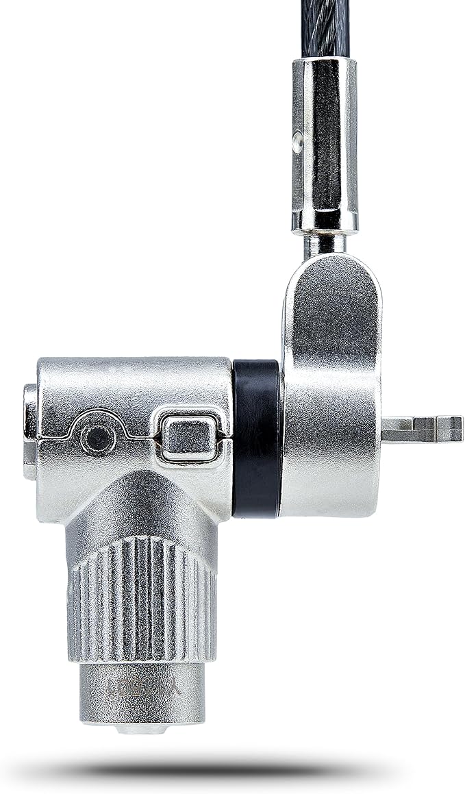 StarTech.com 3-in-1 Universal Laptop Lock 6.6ft (2m), Master Keyed Security Cable, Compatible with Noble Wedge/Nano/K-Slot; TAA