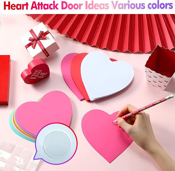 90 Pieces Heart Cutouts Paper Hearts Heart Shape Cards 5.5 Inches Large