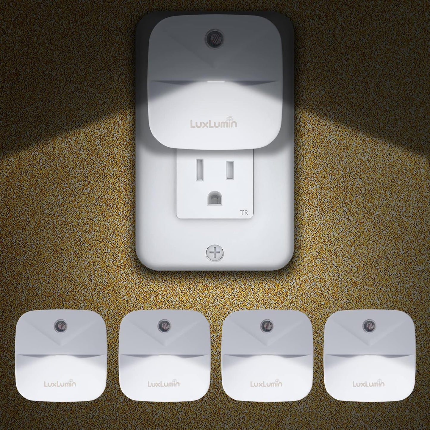 LED Night Lights Plug into Wall with Smart Dusk-to-Dawn Sensor, Automatically Turn on and Off,Night Light for Kids,Bedroom,Bathroom,Stairs,White, 4 Packs