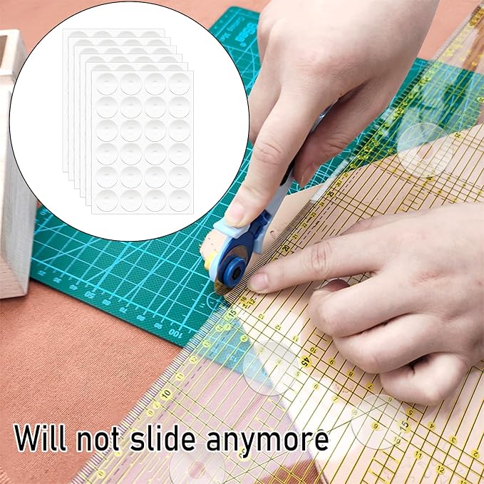 144pcs Non-Slip Silicone Grips for Quilt Templates, Quilting Rulers, Adhesive