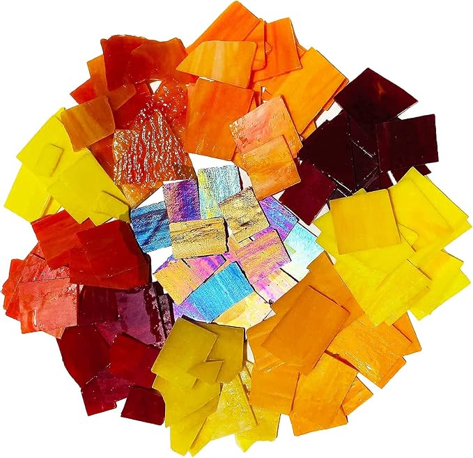 Stained Glass Scraps Sheets, Mosaic Tiles