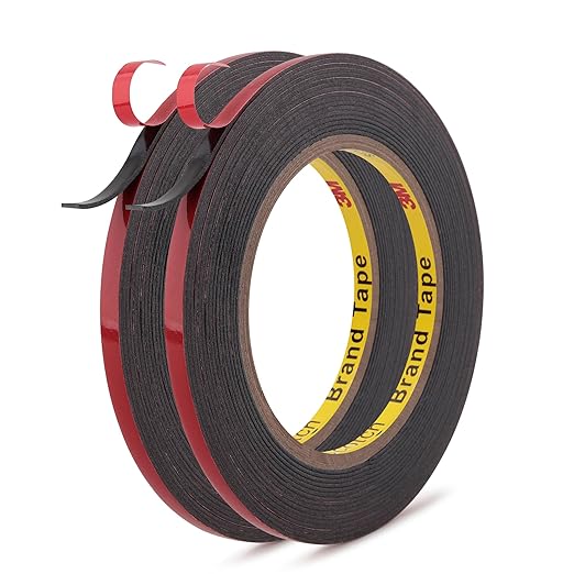 3M Automotive Acrylic Plus Tape, 0.24" x 18Ft, Dark Gray, 2 Pack | Double Sided