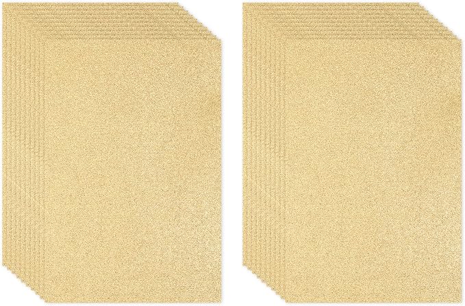 PATIKIL Light Gold Shiny EVA Glitter Foam Sheet 11 x 8 Inch 2mm Thick Sparkle