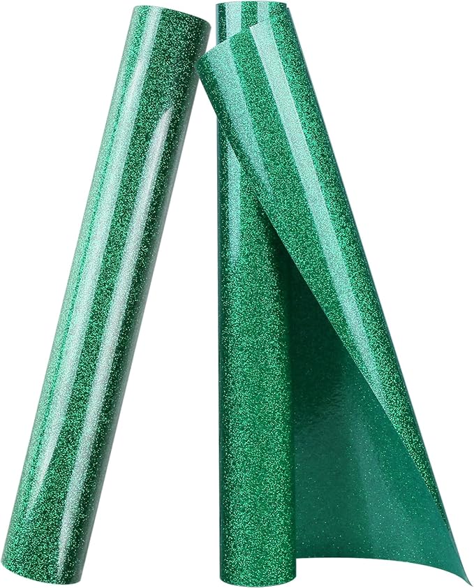 TORC Green Glitter HTV Heat Transfer Vinyl Roll 12 inch x 10 ft Iron on Vinyl