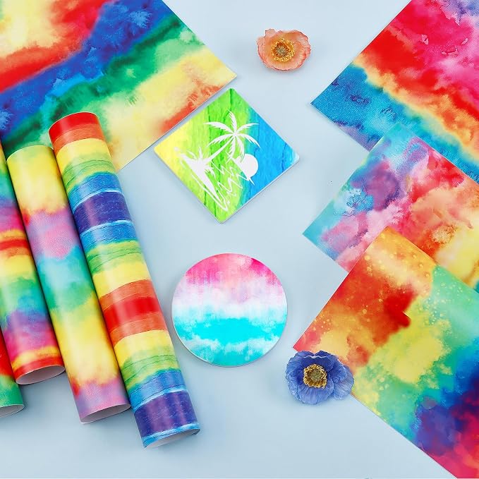 Tintnut Watercolor Gradient Permanent Vinyl 8 Sheets 12x10in Adhesive Vinyl |