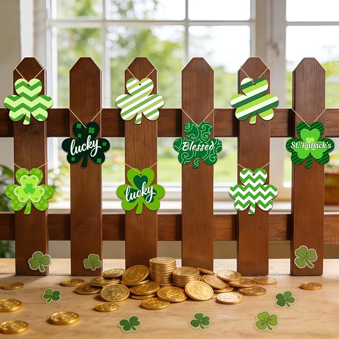 36PCS Wooden Shamrock Ornaments to Paint St. Patrick's Day Decorations