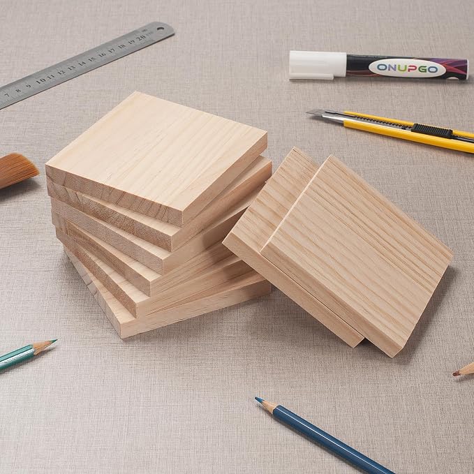 4″ X 4″ Wood Squares Wooden Blocks