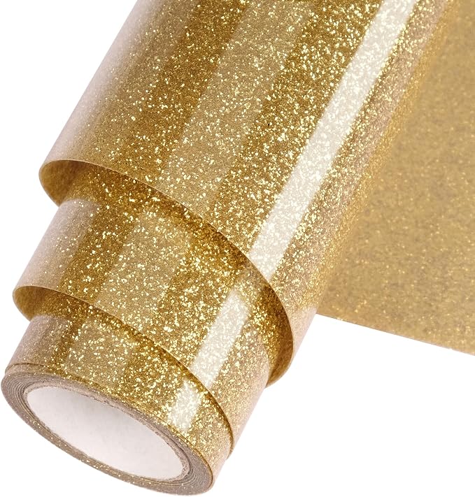 Gold Glitter HTV Heat Transfer Vinyl Roll 12inch x 5 ft