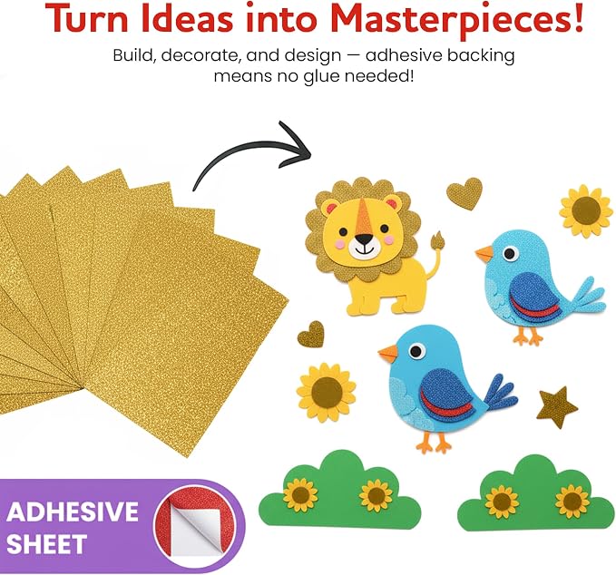 Self-Adhesive Glitter EVA Foam Sheets