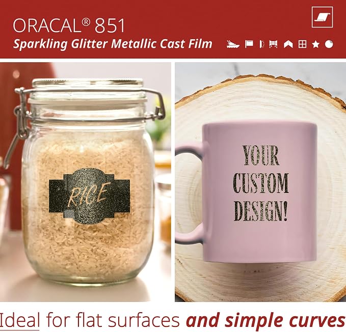 ORACAL 851 Cast Golden Knight Metallic Sparkle Glitter Craft Film Premium