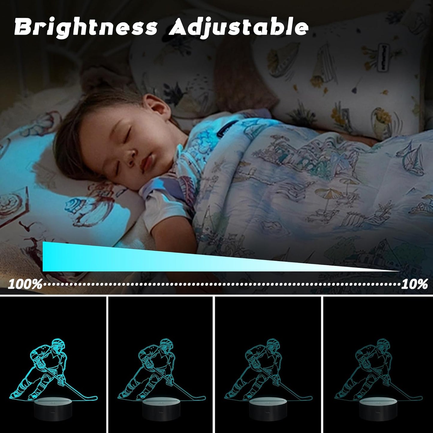 Hockey Gifts, 3D Rangers Hockey Lamp with 16 Color Changing Remote Control and Timer, Perfect Christmas and Birthday Gift for Rangers Hockey Lovers Boys Kids Teens