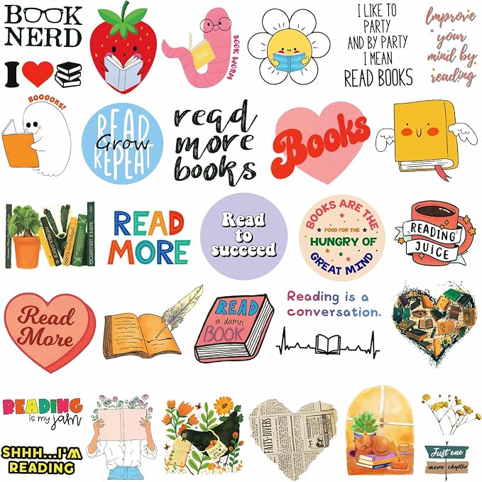 200PCS Book Stickers for Kindle, Bookish & Booktok Reading Stickers for Water